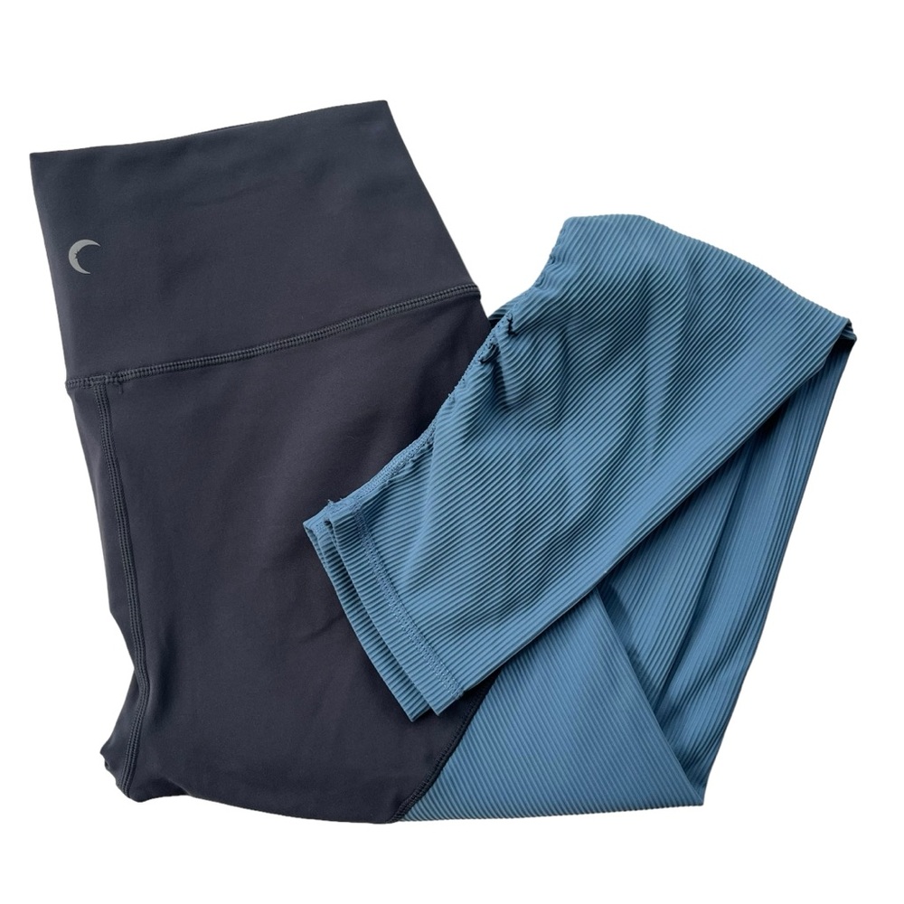 Zyia Active Womens Size 8-10 Blue Storm Parallel Luxe High-Rise 7/8 24” Leggings